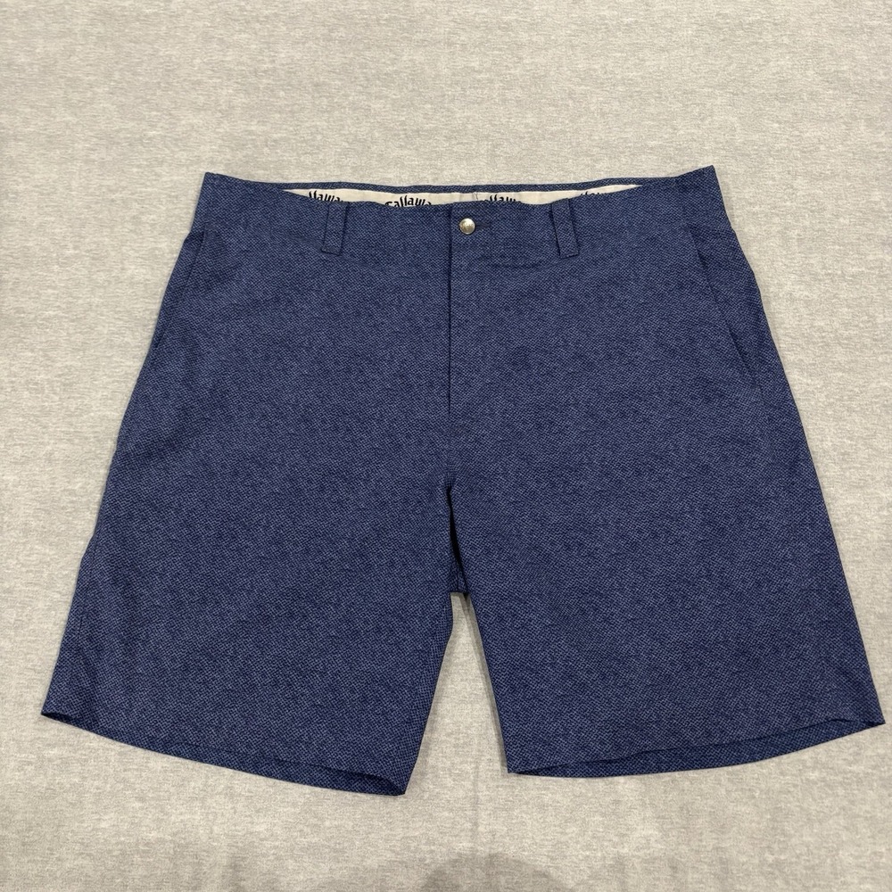 Callaway‎ Golf Shorts Men's 38 Blue Heather Geometric Stretch Performance